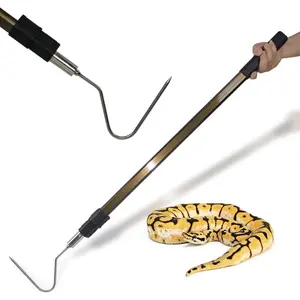 66" Snake Hook Reptile Catcher Stick Tongs Grabber Handling Tool for Rattlesnakes Python Copperhead Removal Catching