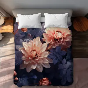 MWW C1DCQSW0XWOIO6 Pink & Purple Coral Queen Size Duvet Cover - Stylish Home Decor