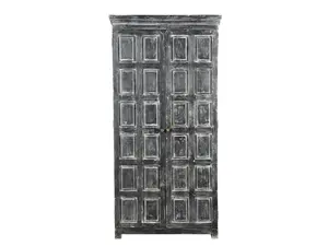 HomeRoots 489031 72 in. Dark Gray Solid Wood Pantry Or Storage Closet