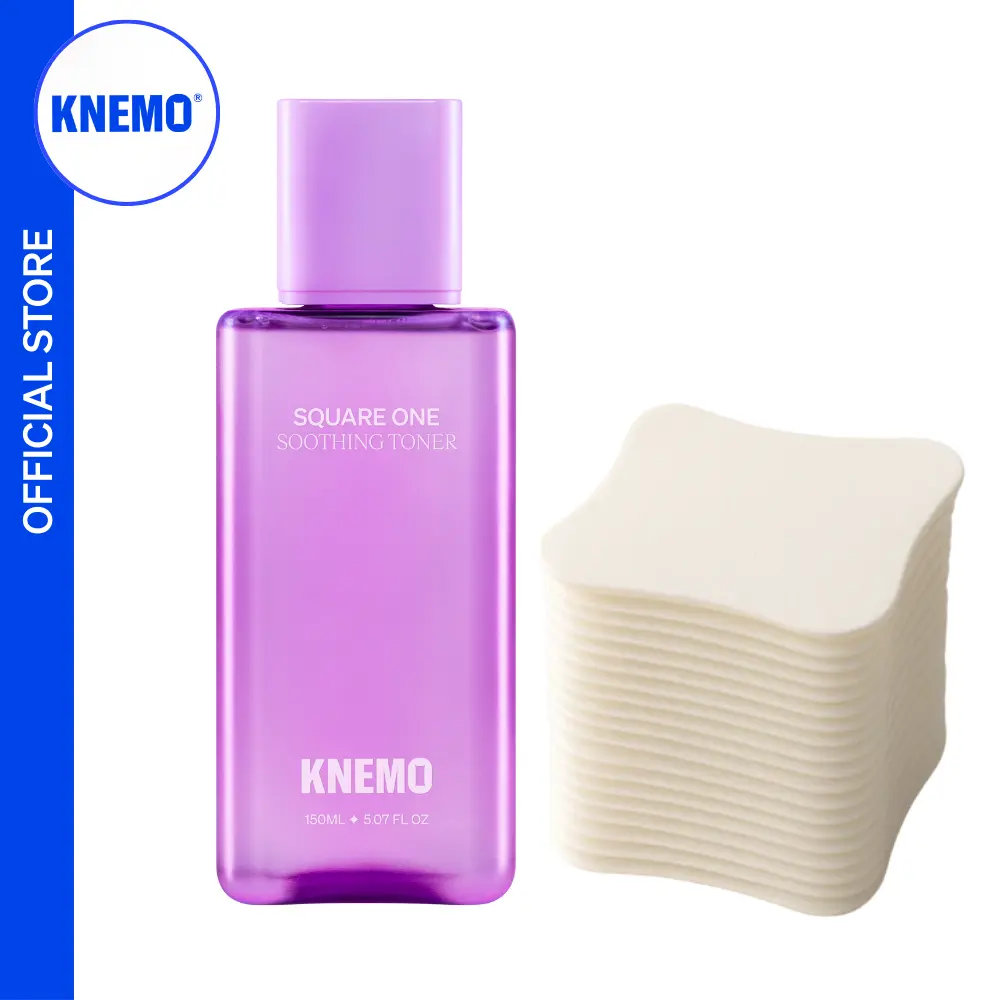 [KNEMO Official] The Toning Set – Square One Soothing Toner + WARP Cotton Pads – Soothing, 3× Liquid Absorption, Face-Fitting Pads, Hydration, Skin Balance