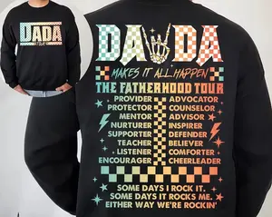 Fatherhood Tour Shirt, Sometimes I Rock It Sometimes It Rocks Me Shirt, Dad Rock Tour Sweatshirt, Funny Dada Tour Shirt