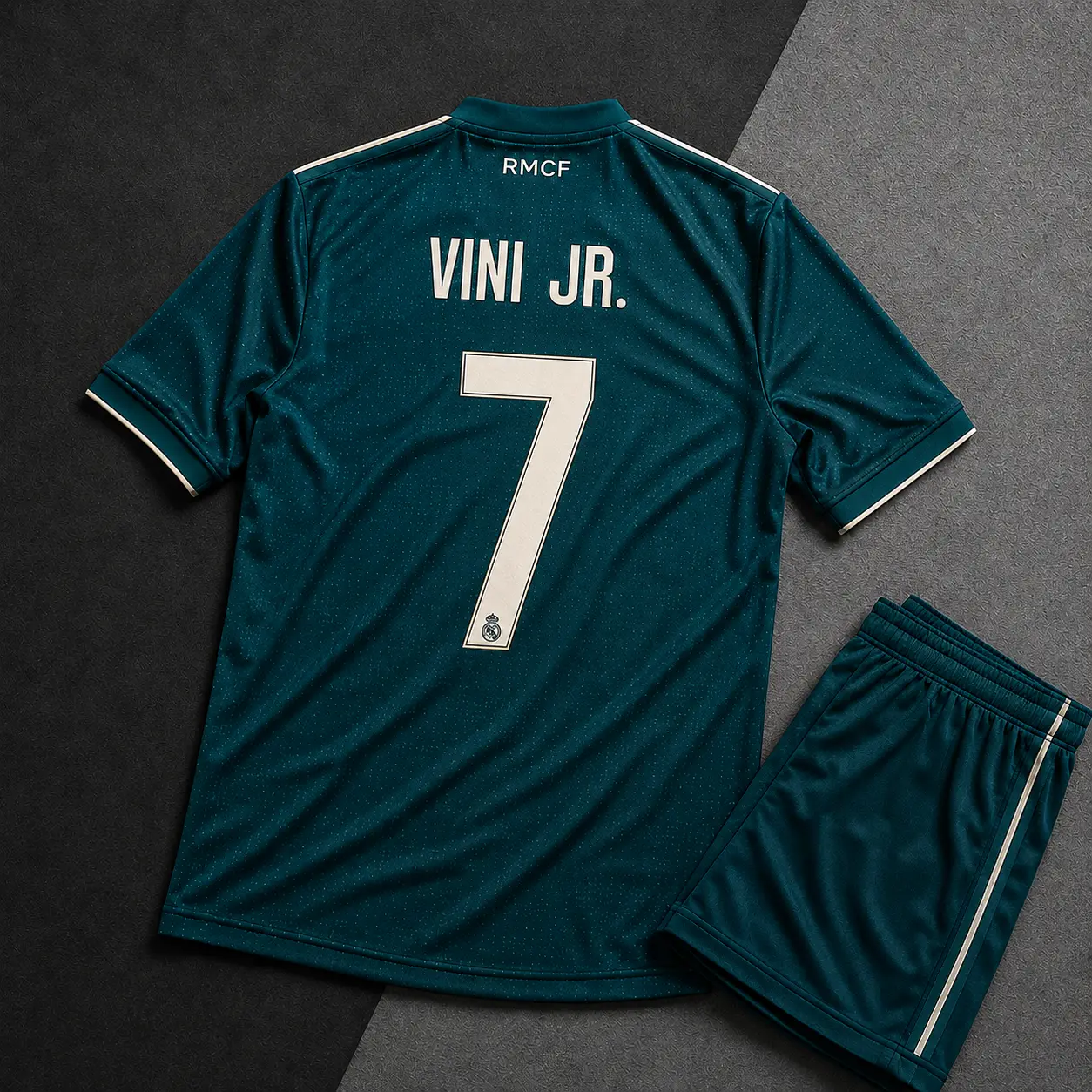 Unisex RealMadrid Team No.7 Away Replica Soccer Jersey 26 27 – Green, Breathable Football Shirt with Player