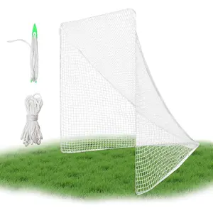6x6x7’Lacrosse Replace Net,3.5mm/4mm/5mm Heavy Duty Lacrosse Net with 1x Installation Tool and 2x49ft Lacrosse Goal Net Lacing Rope,Multiple Size Lacrosse Nets for Backyard Practice or Competition