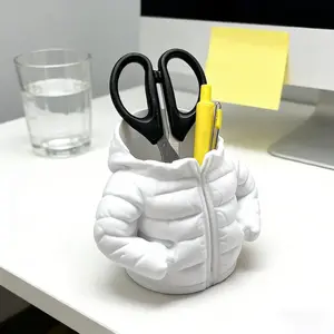 3D Printed Down Jacket Pen Holder, Creative Desktop Organizer, Stores Pens & Makeup Brushes, Home Office Decor, Unique Gift for Students
