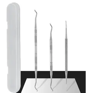 Professional Dual-ended Ingrown Toenail Lifter & Cleaner, 3pcs Stainless Steel Nail Trimmer Double Head Nail Scraper Nail Clippers Toe Fixer Pedicure Nail Tool Set, Nail Art Tool