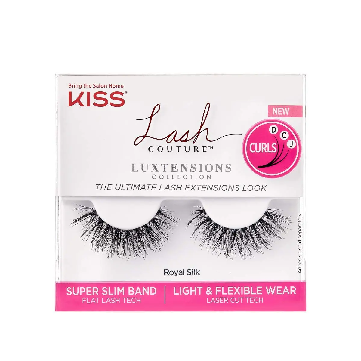 KISS Lash Couture Luxtension False Eyelashes, Royal Silk', 10 mm, Includes 1 Pair Of Lash, Contact Lens Friendly, Easy to Apply, Reusable Strip Lashes