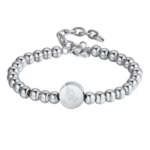 PROSTEEL Prayer Beads Rosary Bracelet Stainless Steel Women Praying Hands Serenity Hand Chain Men Teens Boys Bracelets Gift Box