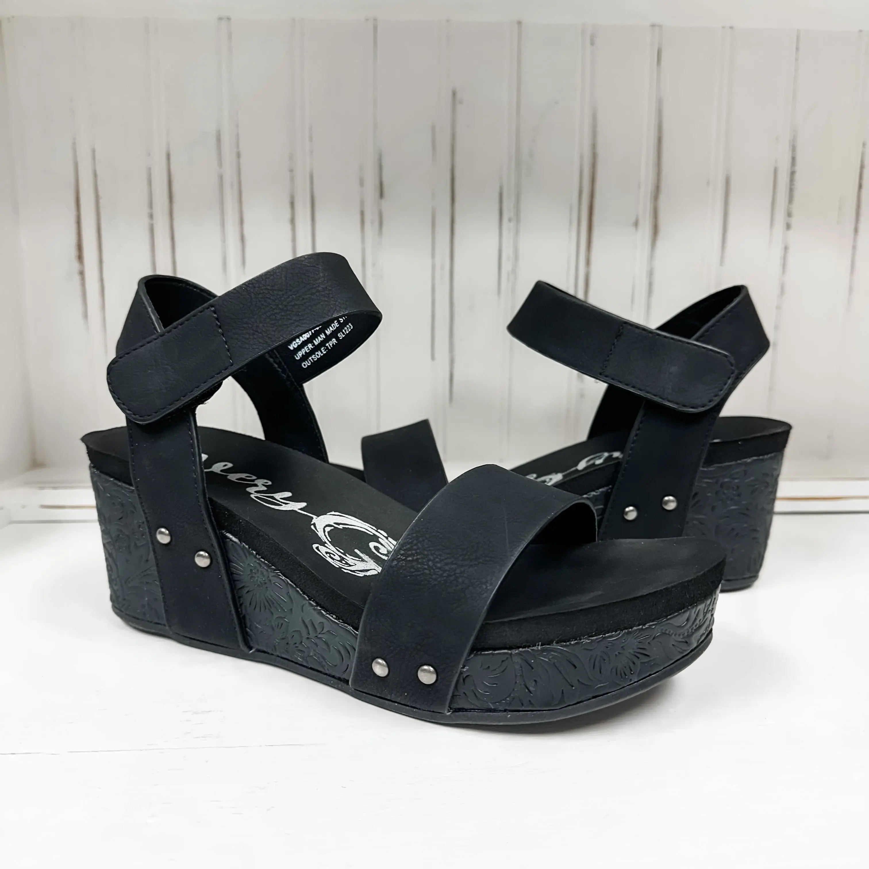 Devon Wedge Sandal - Black Devon Wedge Sandal - Black