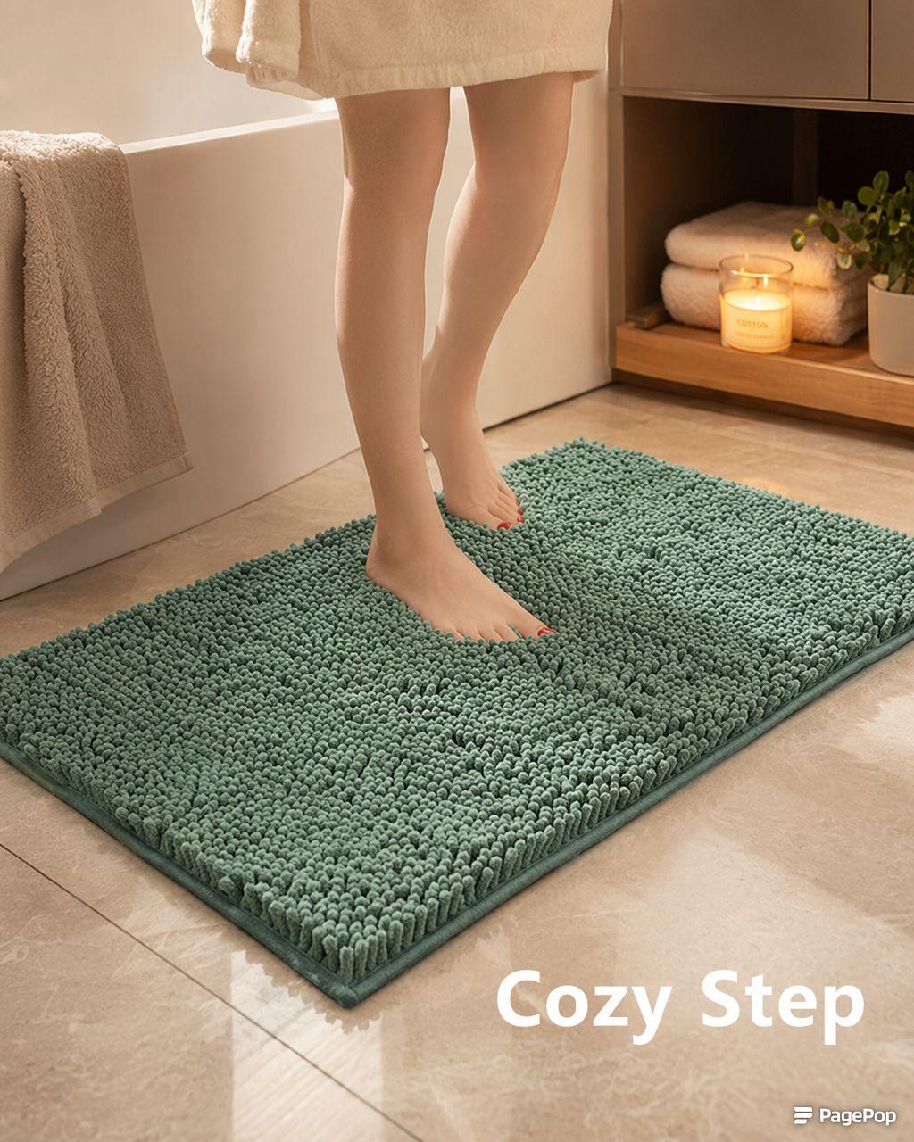 1-Piece Plush Short-Pile Chenille Anti-Slip Grip Rubber Back Mat, Quick-Dry, Stain-Resistant, Easy Clean Rubber Mat for Bathroom Wet Areas & Decor, Easy Clean Bath Mats 1-Piece Plush Short-Pile Chenille Anti-Slip Grip Rubber Back Mat, Quick-Dry, Stain-Resistant, Easy Clean Rubber Mat for Bathroom Wet Areas & Decor, Easy Clean Bath Mats