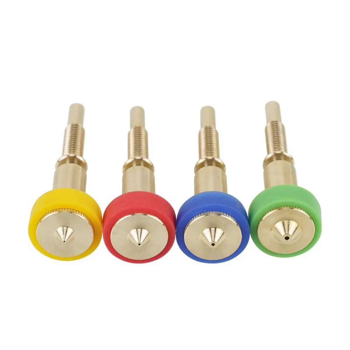 4pcs All-In-One Brass Titanium Nozzle 0.25/0.4/0.6/0.8mm Heatbreak Brass Titanium Nozzle for E3D Revo Hotend Extruder Blue
