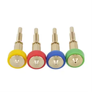 4pcs All-In-One Brass Titanium Nozzle 0.25/0.4/0.6/0.8mm Heatbreak Brass Titanium Nozzle for E3D Revo Hotend Extruder Blue