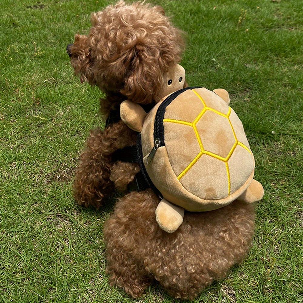 Dog Backpack Harness No‑Pull with D‑Ring for Small Medium Dogs Cute Turtle Shape Adjustable Pet Backpack for Travel Camping Hiking