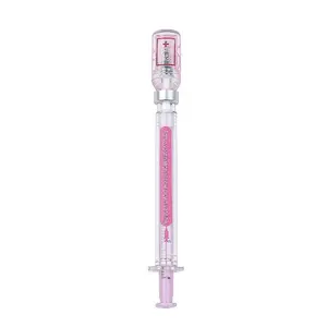 Medical Syringe Gel Ink Pens, Realistic Squeeze-Activated Rollerball, Gel Refill System, Durable Plastic, Vaccine-Themed Writing Tools