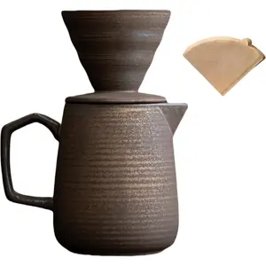 Pour Over Coffee Maker,Ceramic Coffee Maker With 100 count Paper Filter,16oz/480ml Pour Over Coffee Dripper (Retro )
