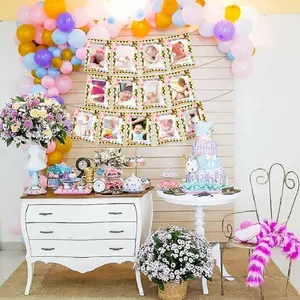 LaVenty Alice in Onederland 1st Birthday Decoration High Chair Banner 12 Months Photo Banner Alice in Onederland 1st Birthday Backdrop
