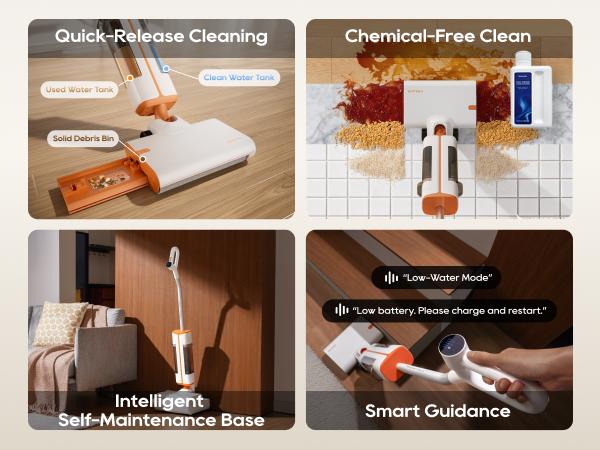 Dreame FloorX 110 Cordless Floor Washer, One-Touch Self-Cleaning & Hot Air Drying  Pickup & Mop, All in One  Fresh Water Cleaning,back to school,back to school haul