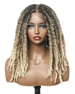 18" Soft And Distressed Faux Locs Pre Bleached Swiss HD Full Lace Wig