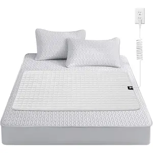 Grounding Mat for Bed, 35"x50" Silver Fiber Sheet with Grounding Cord, for Sleep, Pain Relief & Stress Reduction, Includes Outlet Tester