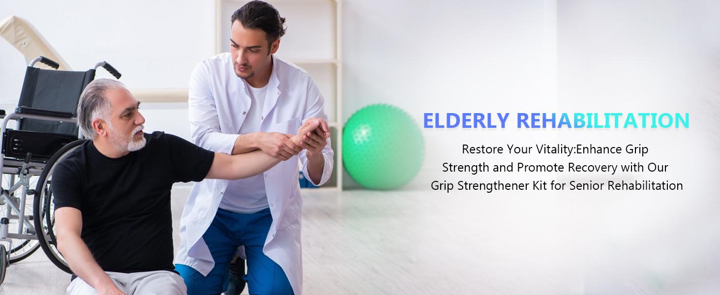 5 PCS Grip Strength Trainer Kit, Hand Gripper Strengthener, Forearm Strengthener, Finger Strengthener, Finger Exerciser, Stress Relief Ball, Forearm Workout Ring for Muscle Building and Injury Recover