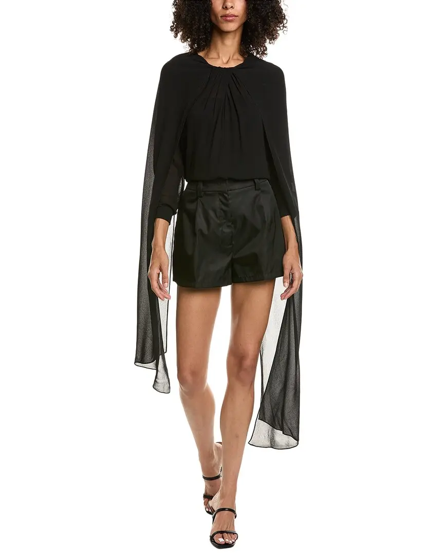 Prada Twist Front Crepe De Chine Silk Blouse
