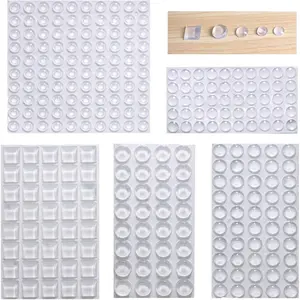 Cabinet Door Bumpers Clear Self Adhesive Noise Dampening Bumper Pads 272Pcs Silicone Rubber Bumpers for Drawers Picture Frames Cutting Board and Furniture Surface Protection 5 Sizes Pack