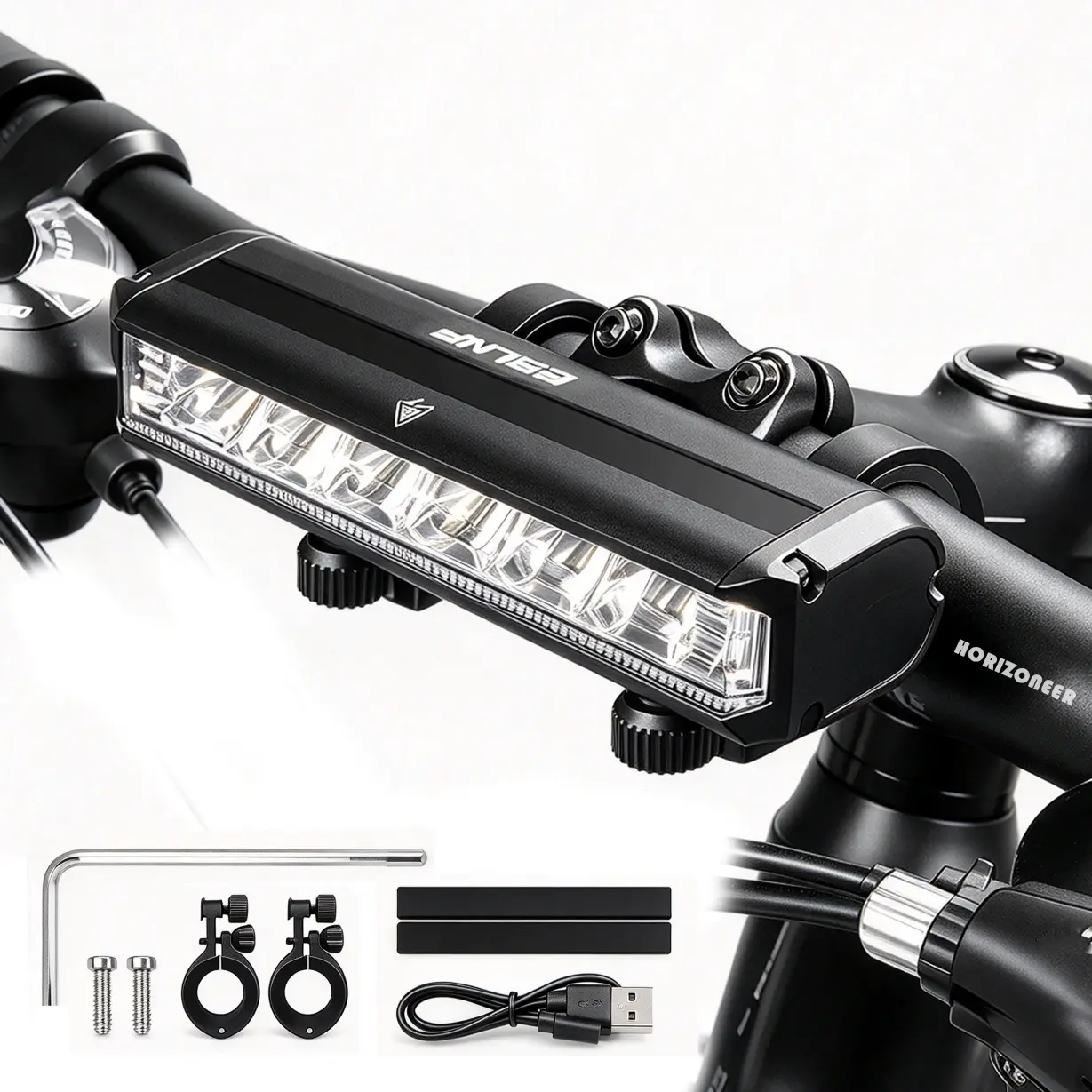 Super Bright Aluminum Alloy Bike Headlight, USB Rechargeable Mountain Cycling Night Light, Suitable for Various Types of Bicycles & Ebike, dirt bikes, Ebike light