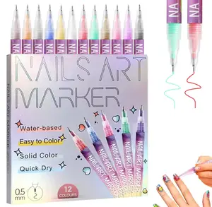 12-Color Nail Doodle Pen Set – Quick-Drying Acrylic & 3D Dot Nail Art Tool for DIY Manicure at Home or Salon