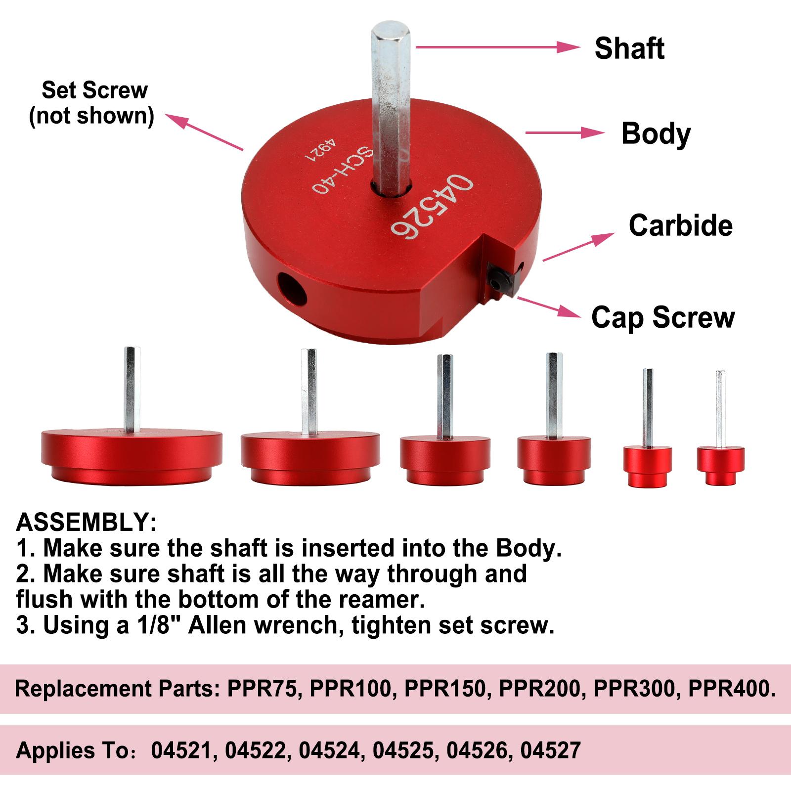 Areyourshop Mechanical Cutting Tool Set - Professional Plastic Pipe Reamer Kit for 1/2" Drills, High-Precision Alloy Cutters for PVC CPVC ABS Pipes Includes Sturdy Case Areyourshop Mechanical Cutting Tool Set - Professional Plastic Pipe Reamer Kit for 1/2" Drills, High-Precision Alloy Cutters for PVC CPVC ABS Pipes Includes Sturdy Case