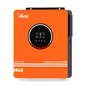 Anern 4.2KW 24V Solar Inverter Hybrid with 120A MPPT Controller Pure Sine Wave Output LCD Display for Household Use - Photovoltaic Home Modern Lighting230V