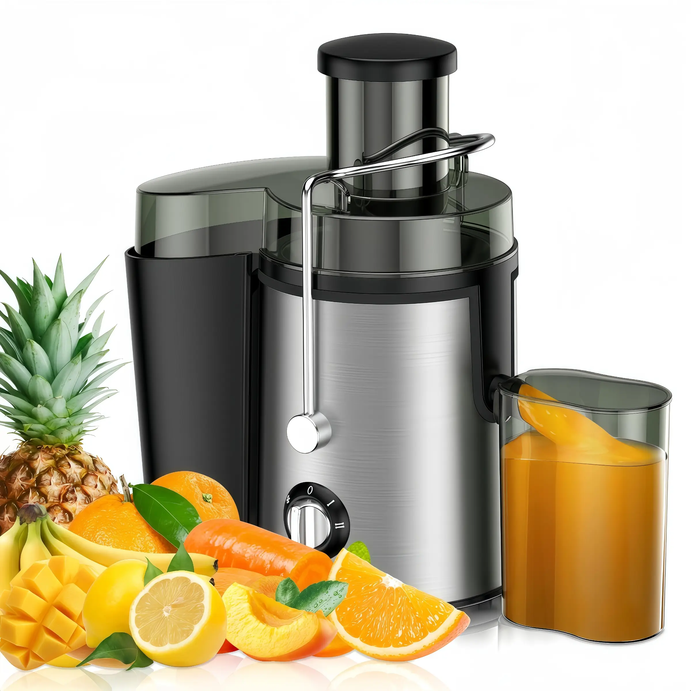 PANCERKA 800W Centrifugal Juicer Machine with 3 Speed Modes - 3 Feed Chute & Easy Clean Brush, Professional Juicer Machines Cold Press Juicer, Lemon J