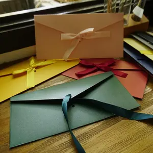 Creative Thickened Bow Decor Paper Envelope, 10pcs/bag Fashionable Envelope, Unique Envelopes, Suitable for Giving Gifts on Birthdays, Anniversaries, Parties