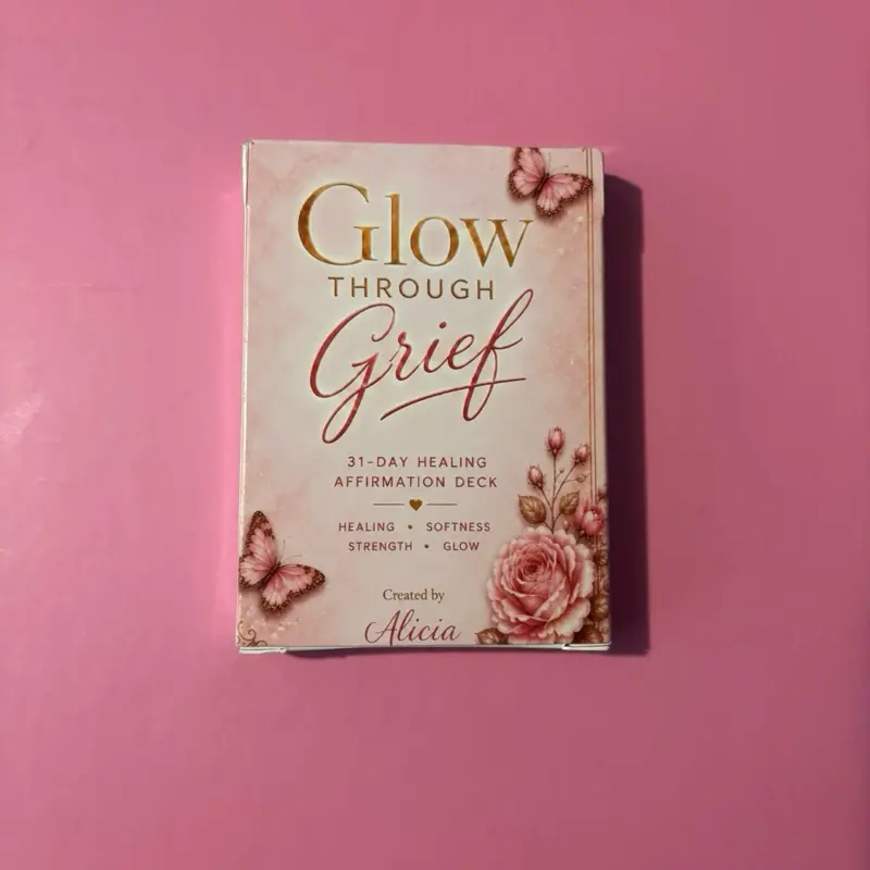 Glowing Through Grief Affirmation Cards for Grief Support, Emotional Healing