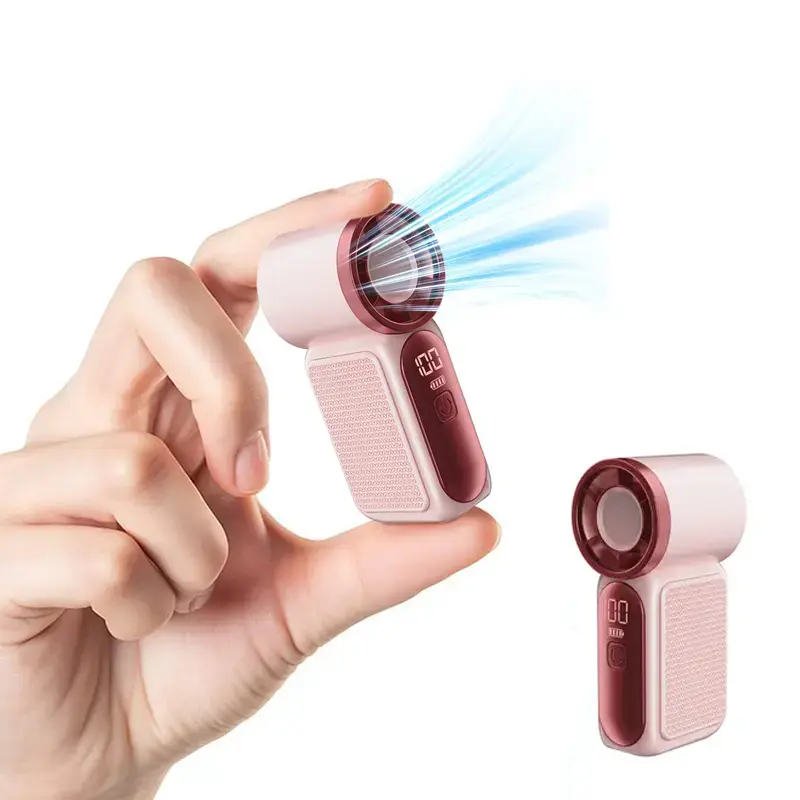 Mini Handheld Fan with LED Display – 6-Speed Turbo Pocket size Fan for Women. USB Rechargeable, High-Speed Cooling for Travel & Makeup. Perfect Gift. Portable Refrigeration