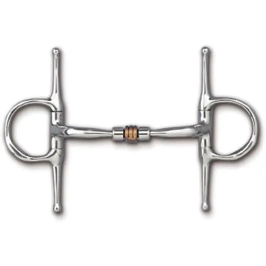Myler SS Full Cheek Comfort Snaffle Bit with Copper Roller MB 03 Level 1 - 5" Mouthpiece Stainless Steel