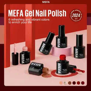 MEFA Red Gel Nail Polish Set, 6 Colors Red Gel Polish Kit Popular Red Burgundy Glitter Nail Polish Soak Off Rose Dark Red Shimmer Nail Art Design DIY Home Salon Manicure Gifts for Women Girls 2024