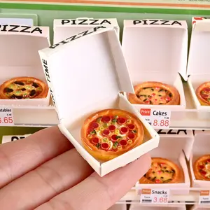 1:12 Dollhouse Ornaments Mini Simulation Novelty Pizza Food Model Toy Play House Toy Model Small Accessories 8pack Handcrafted Models for Crafting and Decorating Miniature Cooking Utensils and Food