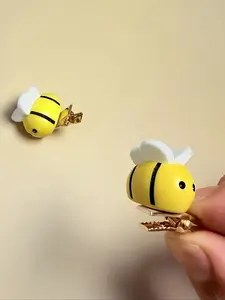 Cute Bee Hair Clips Set, Resin Material Accessories, Perfect Gift for Friends & Colleagues, Suitable for Various Occasions