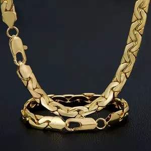 10mm Gold Costume Necklace, Fashion Accessory for Daily Wear Stainless Steel Choke Necklace