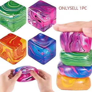 Stress Relief Toy, Slow Rebound Ice Block Squishy, Textured Square Squishy, Soft Squishy, Relaxing Sensory Play, Perfect for Anxiety Relief
