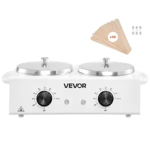 VEVOR Double Wax Warmer, 1200ML Professional Dual Wax Warmer for Hair Removal, 32 - 212 Adjustable Electric Waxing Heater Pot with 50PCS Waxing Sticks for Home Use, Beauty Salon, Spa