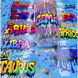 Pretty 12pcs Zodiac Set UV DTF 16oz Single-Side Cup Stickers for DIY Craft