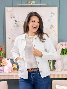 White Scalloped Jacket | S-3XL