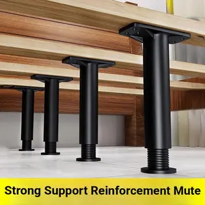 4 Pcs Adjustable Metal Furniture Legs, 4.8-7.8 inch, Heavy Duty Replacement Couch Legs with Rubber Non-Slip Base, Bed Support Feet Risers for Sofa/Table/Couch/Dresser/Cabinet/Bed Frame Slats   repair work tiktokshopspringglowup
