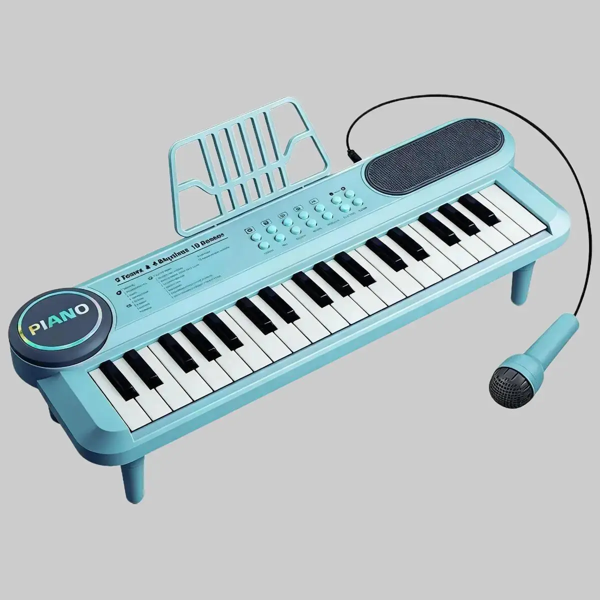 37-Key Kids Electronic Keyboard with Microphone - Foldable USB Rechargeable Folding Piano, Musical Enlightenment Educational Interactive Toy, Perfect Gift for Children