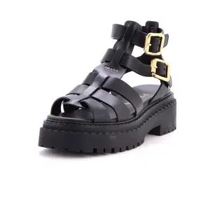 Pre-owned Prada Women's Monolith Ankle Strap Platform Sandals Leather by Rebag