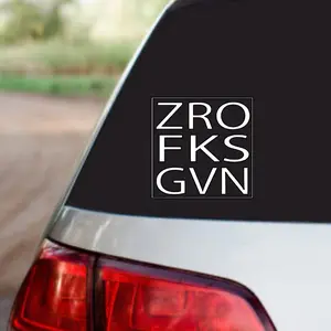 Zero F’s Given Decal Car Mirror Sticker, Mirror, Window Decorative Sticker, Vinyl Decal, Car Accessories