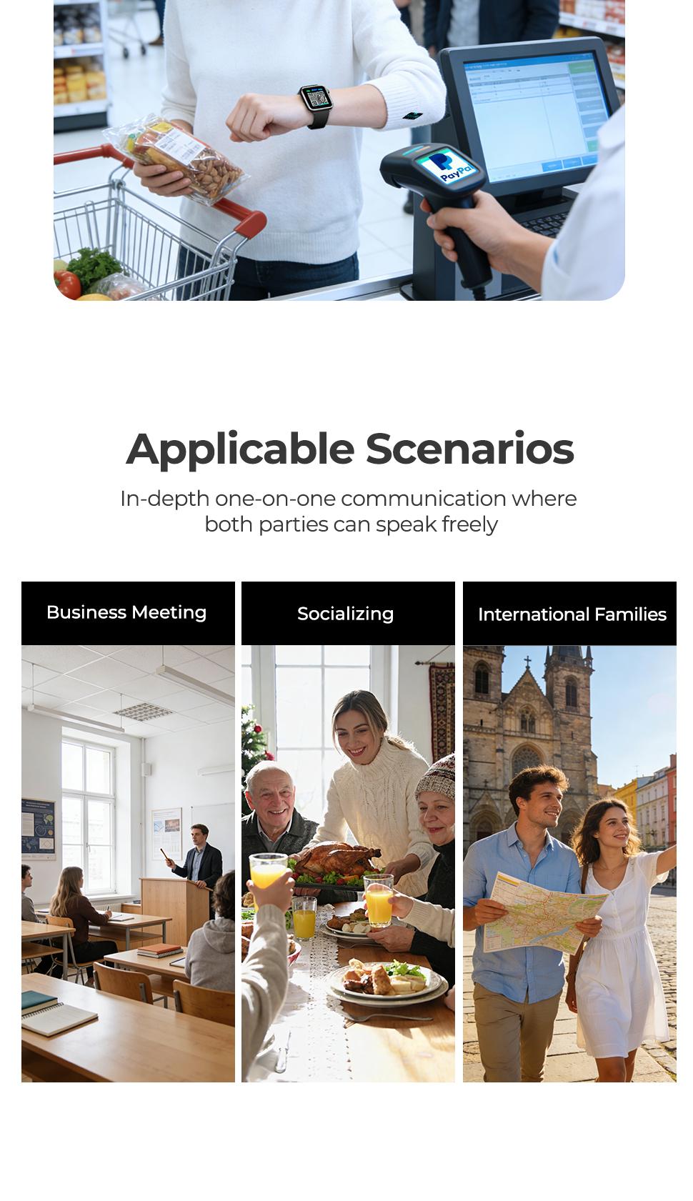 Smart Translation Watch, Supports Bluetooth Calling, AI assistant, and translation functions, with long battery life. This wearable device is compatible with iPhone and Android phones and functions as a translator. Translator