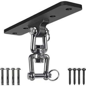 Heavy Bag Hanger,Wall Ceiling Mount Hook 360? Rotation  Beam Holder  Weight Strength  Systems, Aerial Yoga Swing & Hammock, Resistance Band for Wooden Sets(600 LB Capacity)