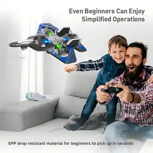 Foam Remote Control Airplane, Right Side Flying/Rolling/Headless Mode/Fast And Slow Gears, LED Lights, A Toy Loved By Both Boys And Girls, A Must-Have For Birthdays And Christmas Gifts.