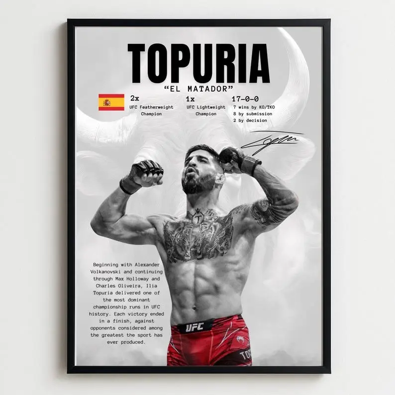 18x24 Rolled MMA BJJ Themed Paper Poster Print - Artistic Spain Legend Graphic Prints, Tube-Packaged, Artistic Indoor Decoration, Man Cave Decor, Home Supplies Fight Room Wall Art